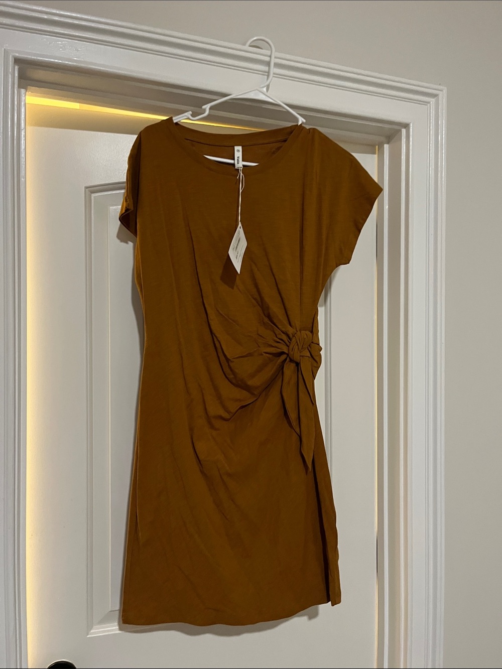 Women’s Knot-Side Dress in Rust Brown